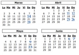 Calendario Curso de Protocolo